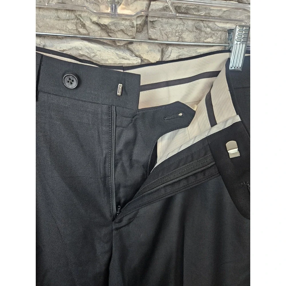 Suitsupply Men's Vitale Barberis Canonico Straight Leg Wool Trousers Black 34x32